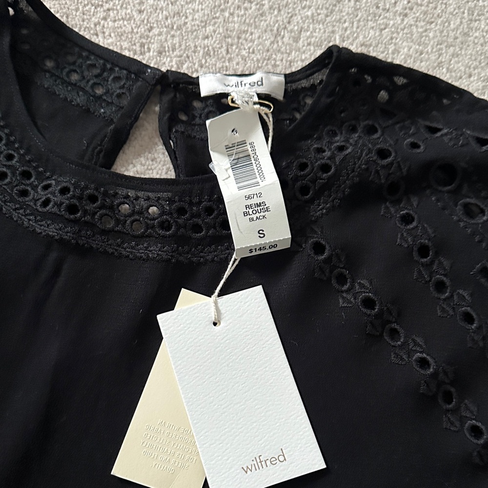 Aritzia Black Lace-Trim Cap Sleeve Top! - Picture 7 of 9